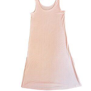 State of Day Pink Striped Ribbed Maxi Dress Sz M OEKO-TEX Cotton S/S 2022 👗✨